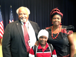 Tatu and Faith pictured with Ambassador Eric Goosby